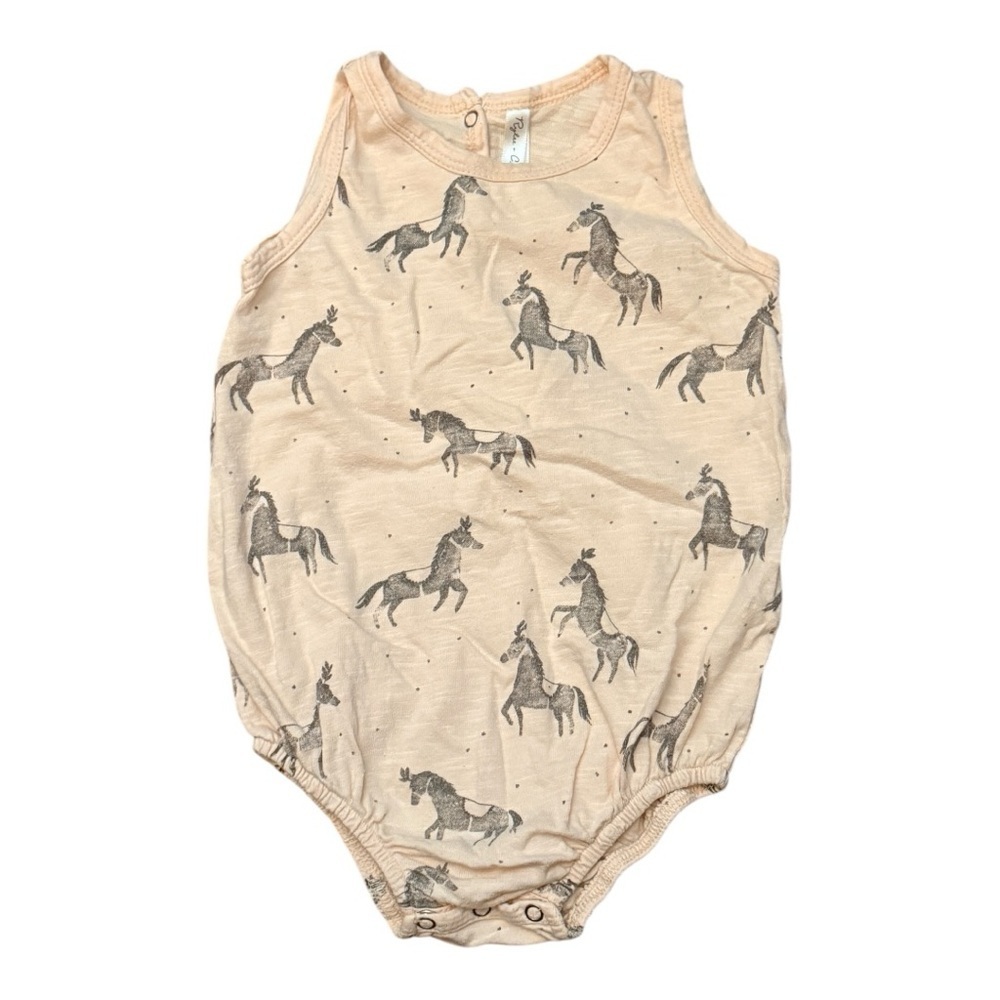 Rylee + Cru Cotton Onesie with Horses
